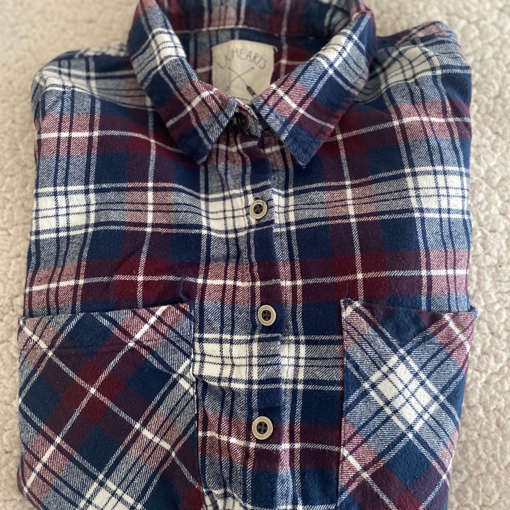 PacSun Semi-Cropped Long Sleeve Flannel